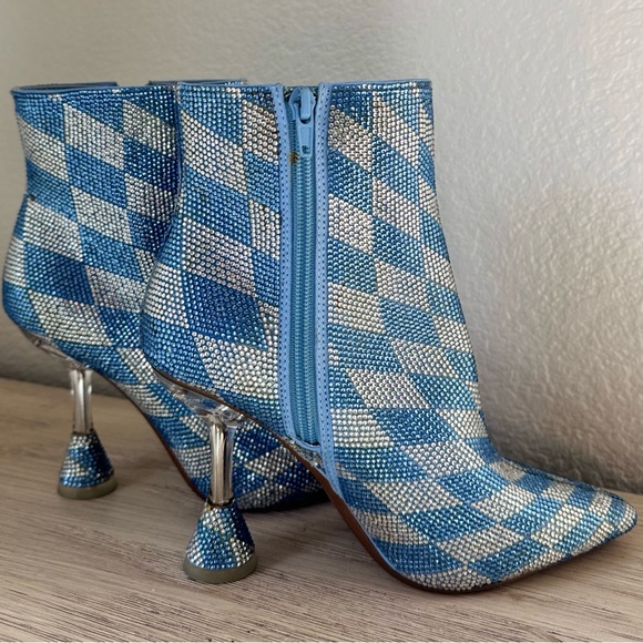 Giani Bini Elegant Blue and White Heeled Boots. Size 7 - Picture 6 of 11